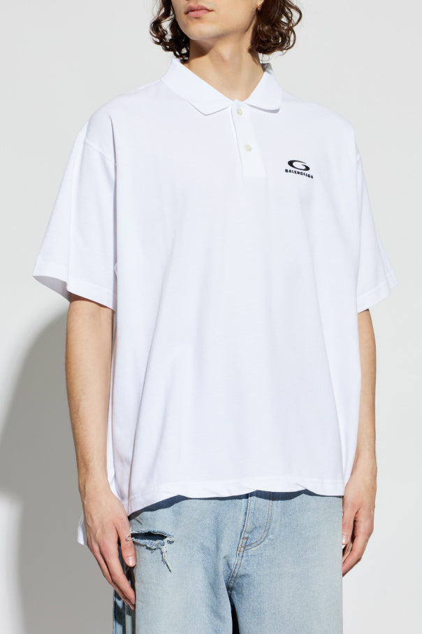 Balenciaga WHITE Polo with embroidered logo 3