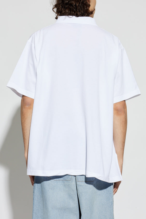 Balenciaga WHITE Polo with embroidered logo 4