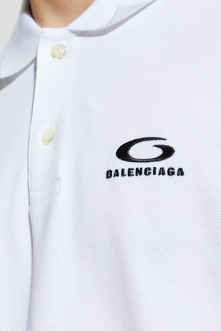 Balenciaga WHITE Polo with embroidered logo 5