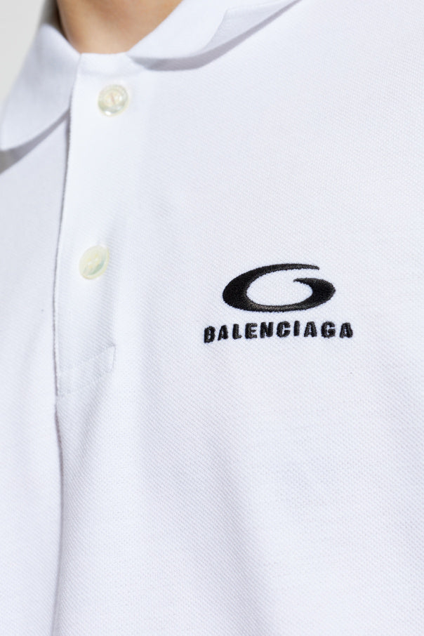 Balenciaga WHITE Polo with embroidered logo 5