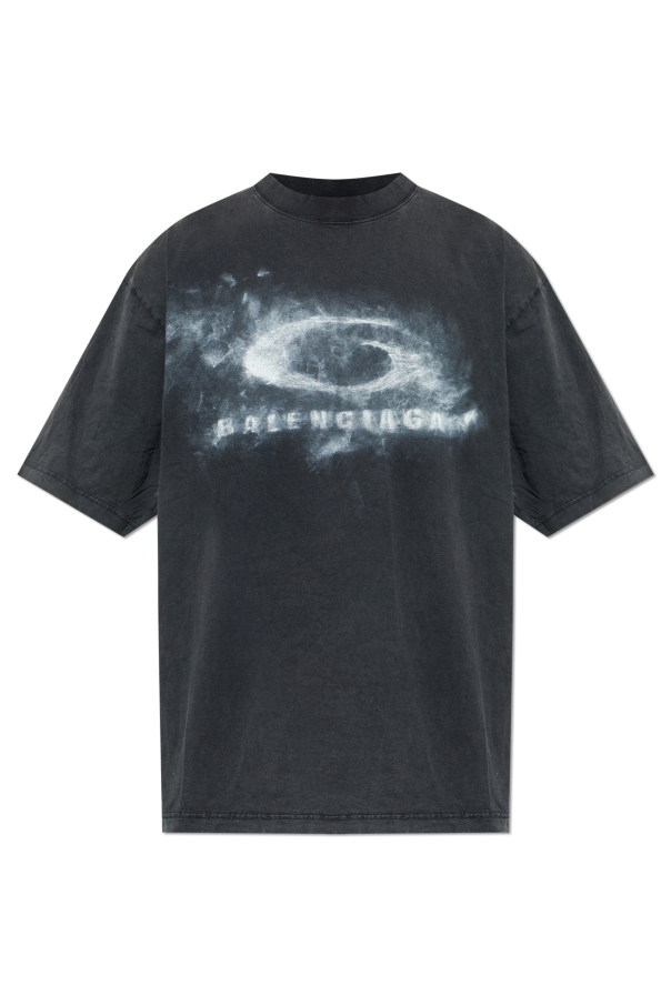 Balenciaga GREY T-shirt with printed logo 1