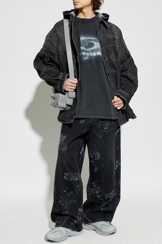 Balenciaga GREY T-shirt with printed logo 2