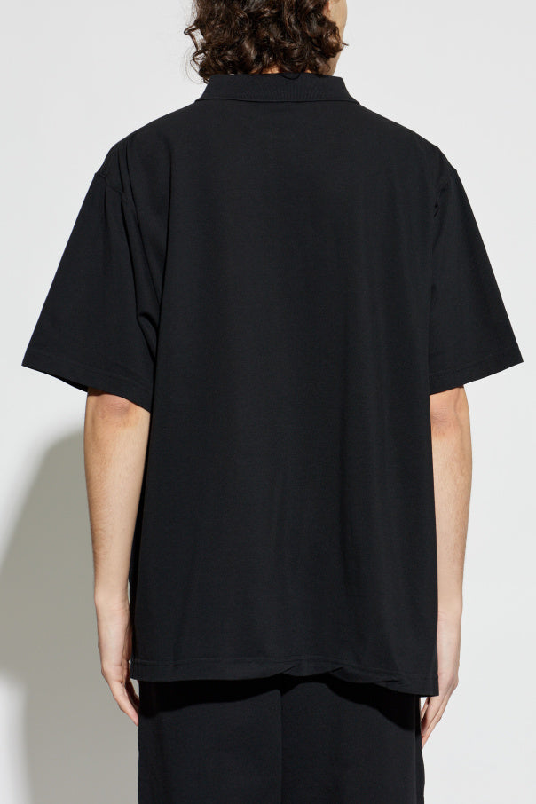 Balenciaga BLACK Polo with embroidered logo 4