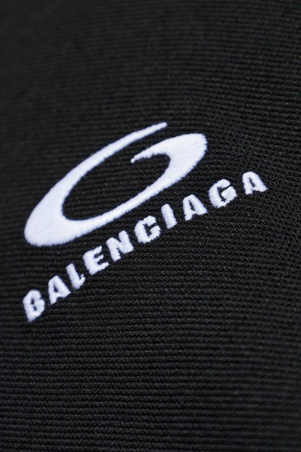 Balenciaga BLACK Polo with embroidered logo 5