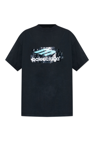 Balenciaga BLACK T-shirt with print 1
