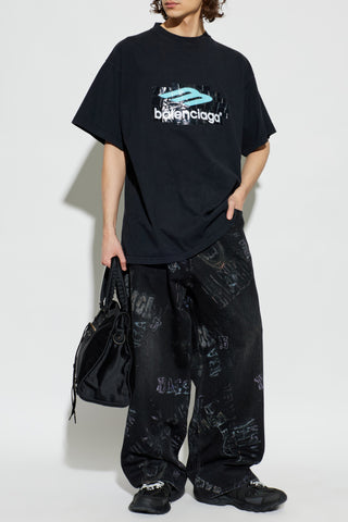 Balenciaga BLACK T-shirt with print 2
