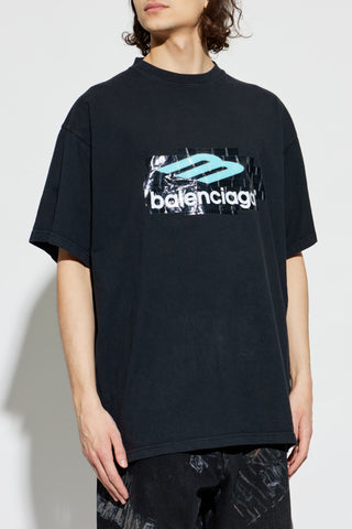 Balenciaga BLACK T-shirt with print 3