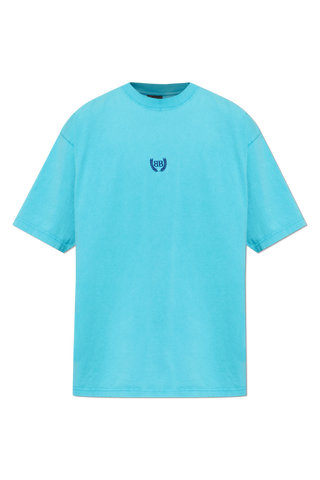 Balenciaga BLUE T-shirt with embroidered logo 1