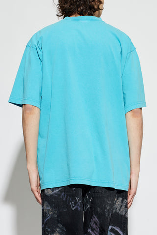 Balenciaga BLUE T-shirt with embroidered logo 4