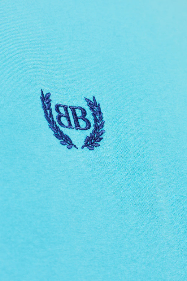 Balenciaga BLUE T-shirt with embroidered logo 5
