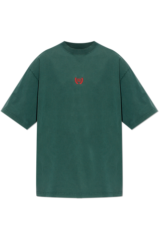 Balenciaga GREEN T-shirt with embroidered logo 1