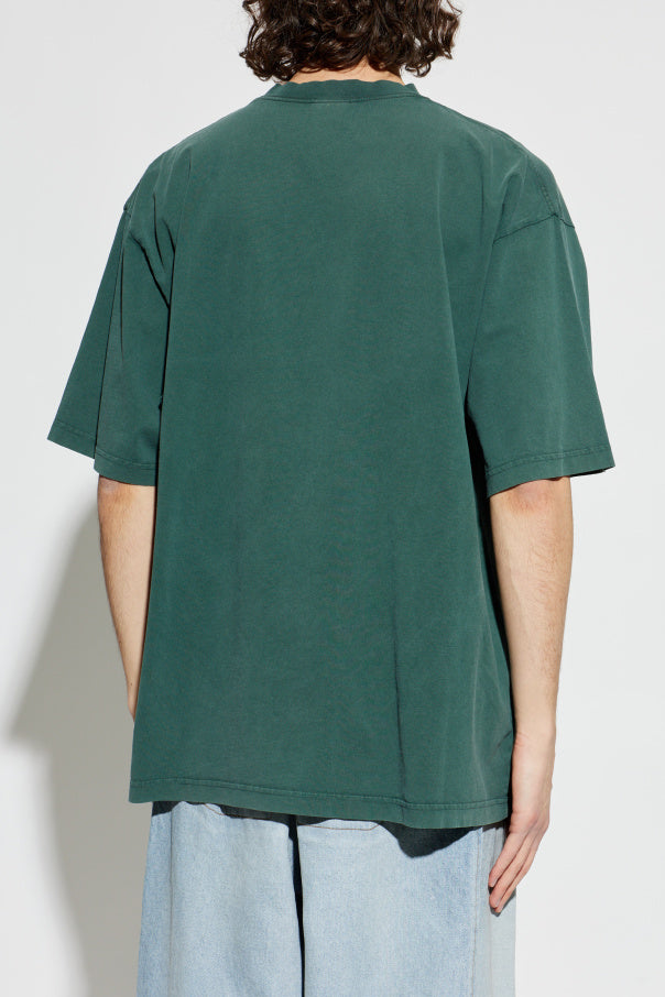 Balenciaga GREEN T-shirt with embroidered logo 4