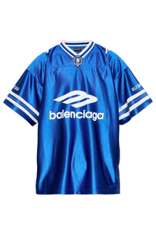 Balenciaga BLUE V-neck T-shirt 1