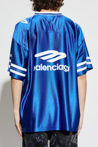 Balenciaga BLUE V-neck T-shirt 4