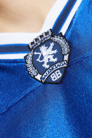 Balenciaga BLUE V-neck T-shirt 5