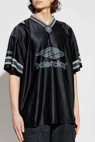 Balenciaga BLACK V-neck T-shirt 3