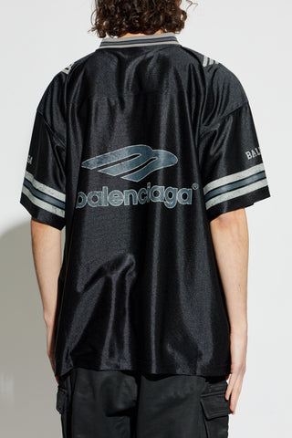Balenciaga BLACK V-neck T-shirt 4
