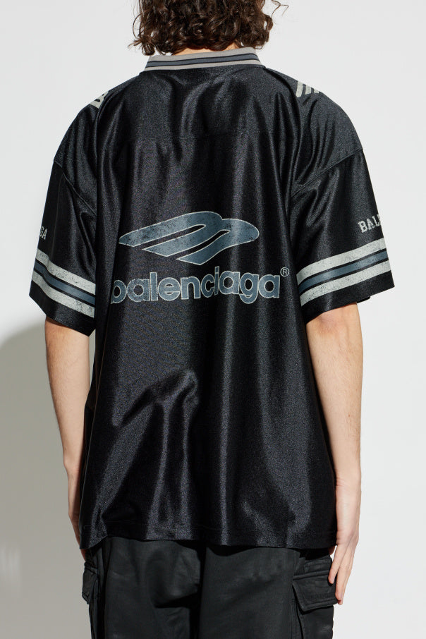 Balenciaga BLACK V-neck T-shirt 4