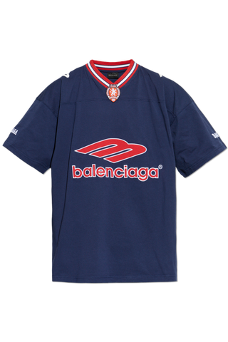 Balenciaga NAVY BLUE T-shirt with logo 1