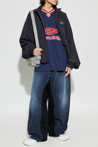 Balenciaga NAVY BLUE T-shirt with logo 2