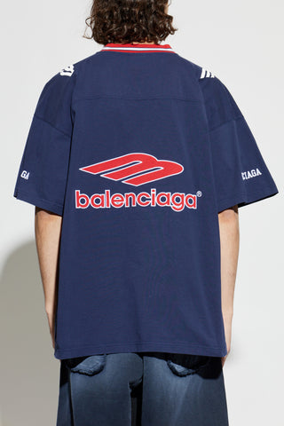 Balenciaga NAVY BLUE T-shirt with logo 4
