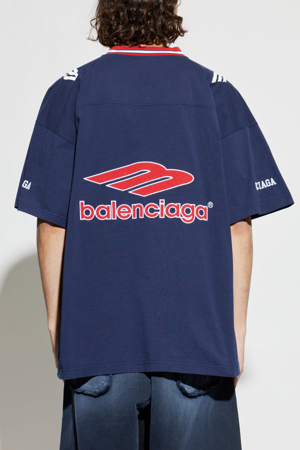 Balenciaga NAVY BLUE T-shirt with logo 4