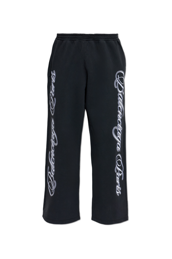 Balenciaga BLACK Sweatpants with straight-leg cuffs 1