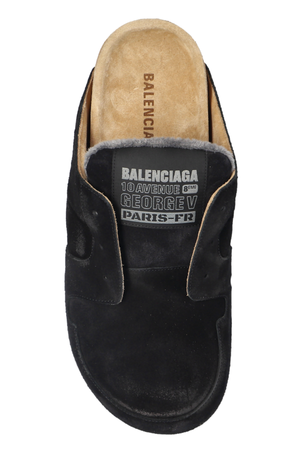 Balenciaga BLACK Suede slides "Dumbo" 6