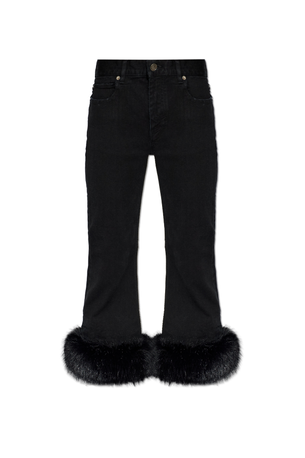 Balenciaga BLACK Jeans with faux fur 1