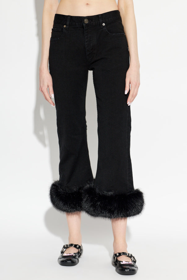 Balenciaga BLACK Jeans with faux fur 3