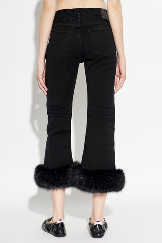 Balenciaga BLACK Jeans with faux fur 4