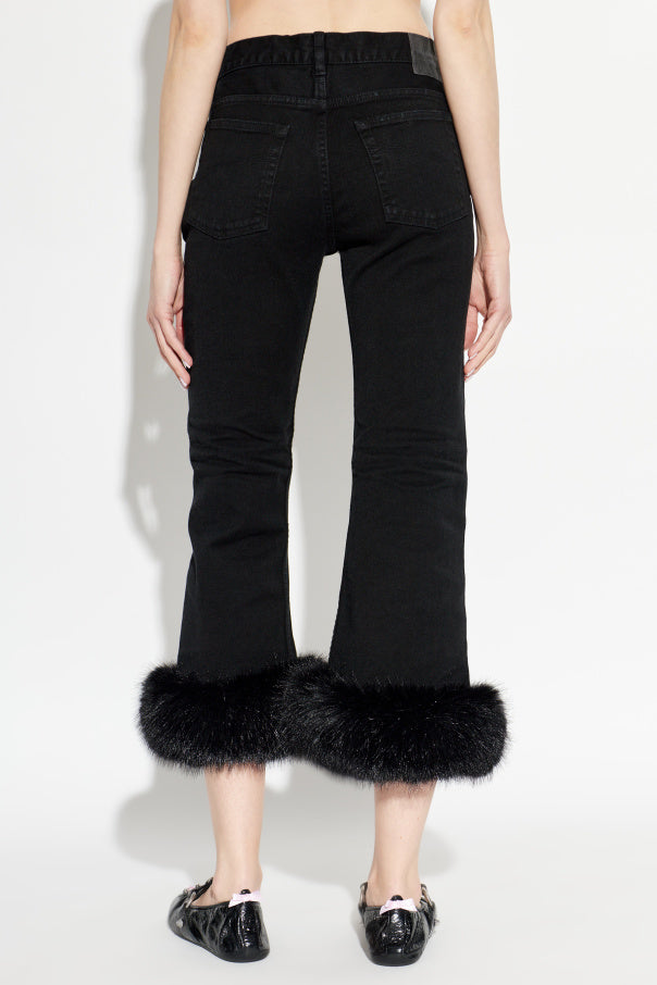 Balenciaga BLACK Jeans with faux fur 4