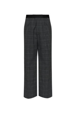 Balenciaga GREY Wool wide-leg trousers 1