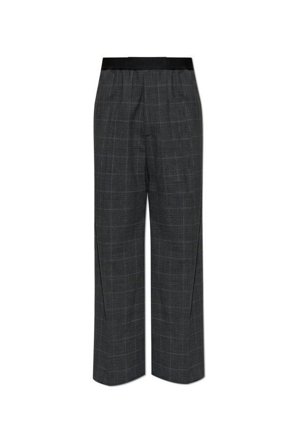 Balenciaga GREY Wool wide-leg trousers 1