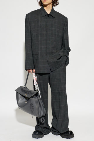 Balenciaga GREY Wool wide-leg trousers 2