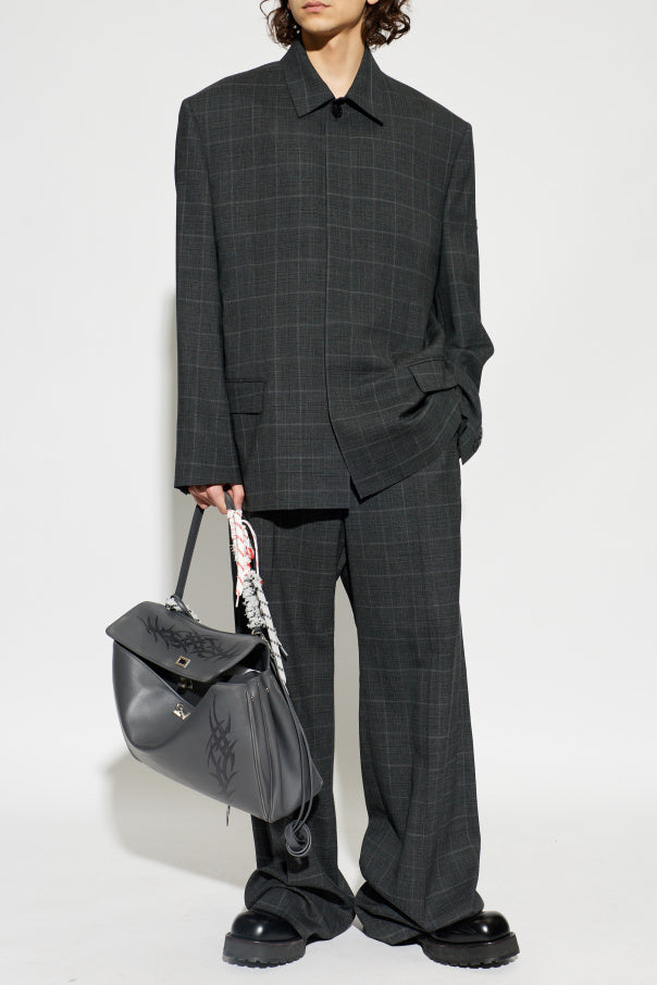 Balenciaga GREY Wool wide-leg trousers 2