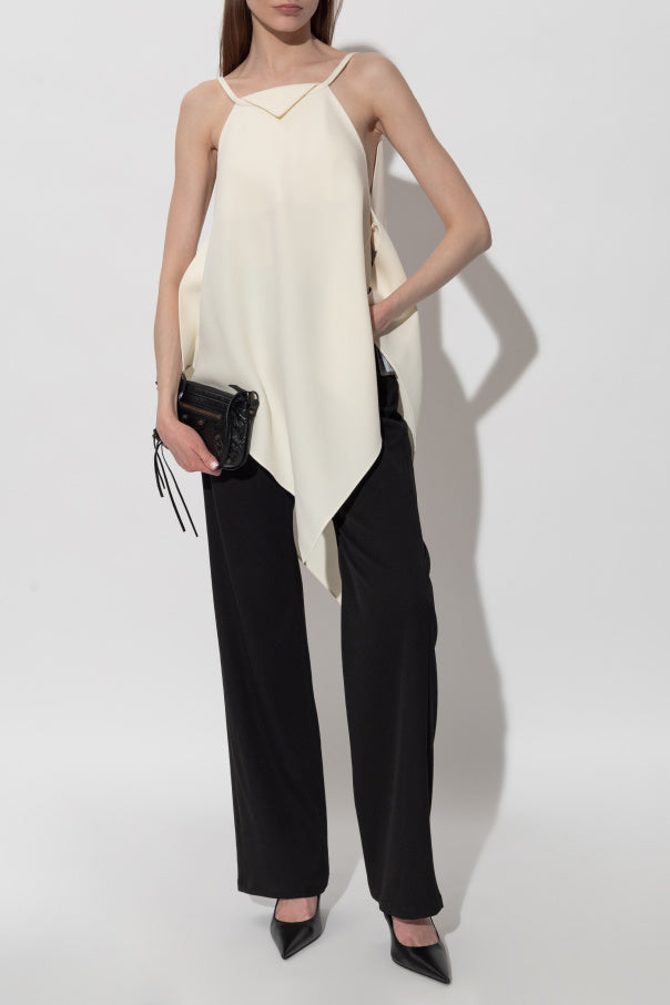 Balenciaga cream Sleeveless top with an asymmetrical cut 2