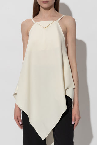 Balenciaga cream Sleeveless top with an asymmetrical cut 3