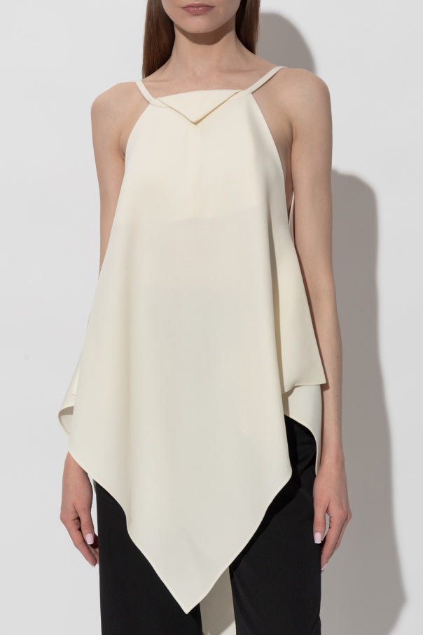 Balenciaga cream Sleeveless top with an asymmetrical cut 3