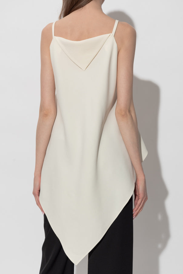 Balenciaga cream Sleeveless top with an asymmetrical cut 4