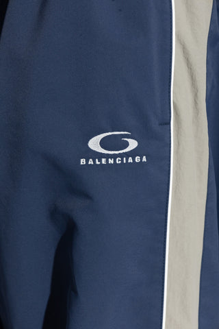 Balenciaga NAVY BLUE Sweatpants with embroidered logo 5