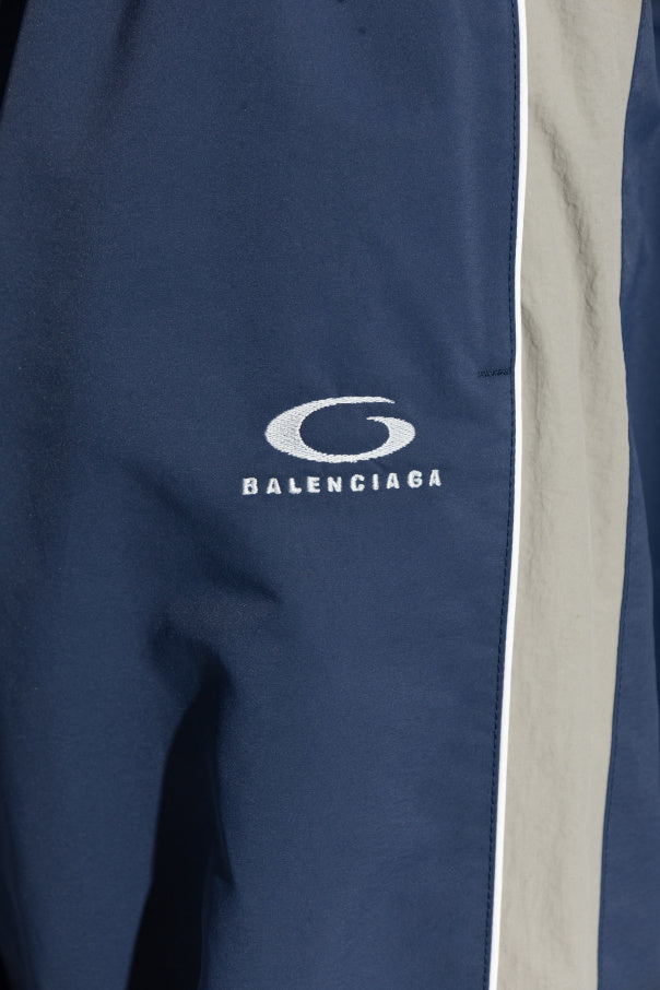 Balenciaga NAVY BLUE Sweatpants with embroidered logo 5