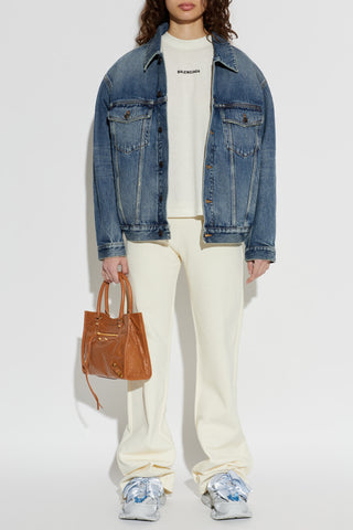 Balenciaga cream T-shirt with embroidered logo 2