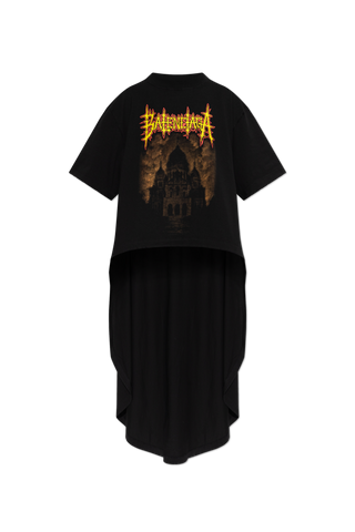 Balenciaga BLACK Asymmetrical cut T-shirt 1