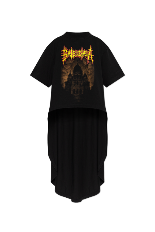 Balenciaga BLACK Asymmetrical cut T-shirt 1