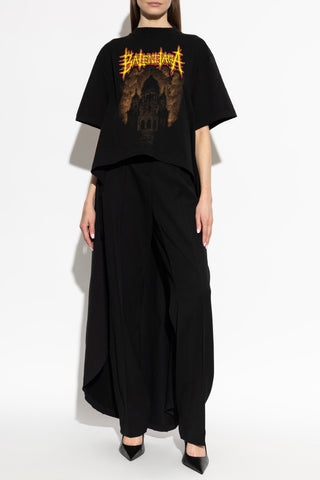 Balenciaga BLACK Asymmetrical cut T-shirt 3