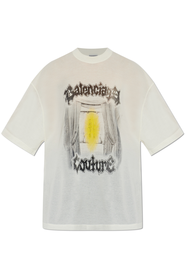 Balenciaga cream 'Oversize' T-shirt 1