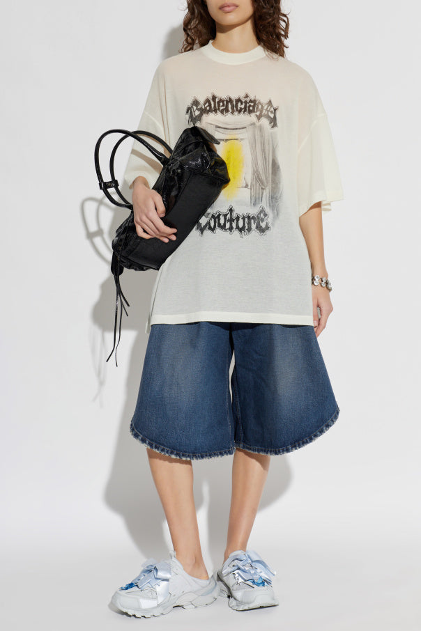 Balenciaga cream 'Oversize' T-shirt 2