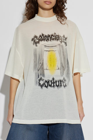 Balenciaga cream 'Oversize' T-shirt 3