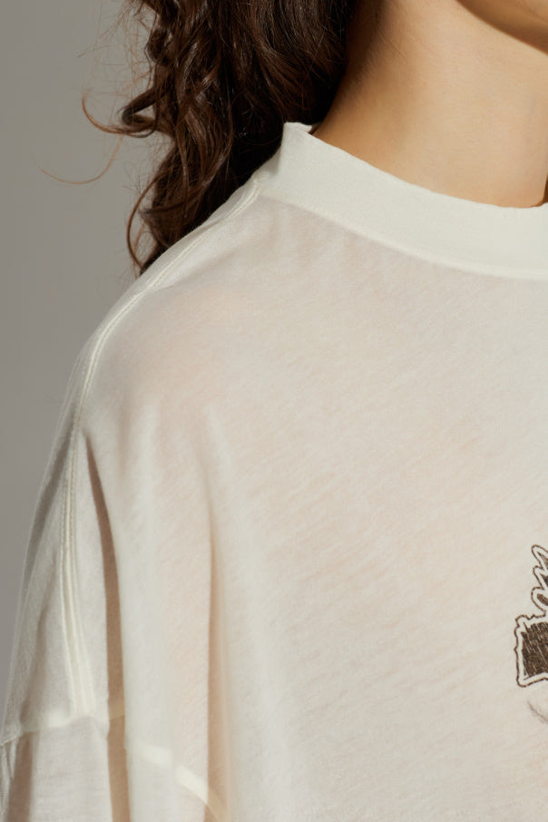 Balenciaga cream 'Oversize' T-shirt 5